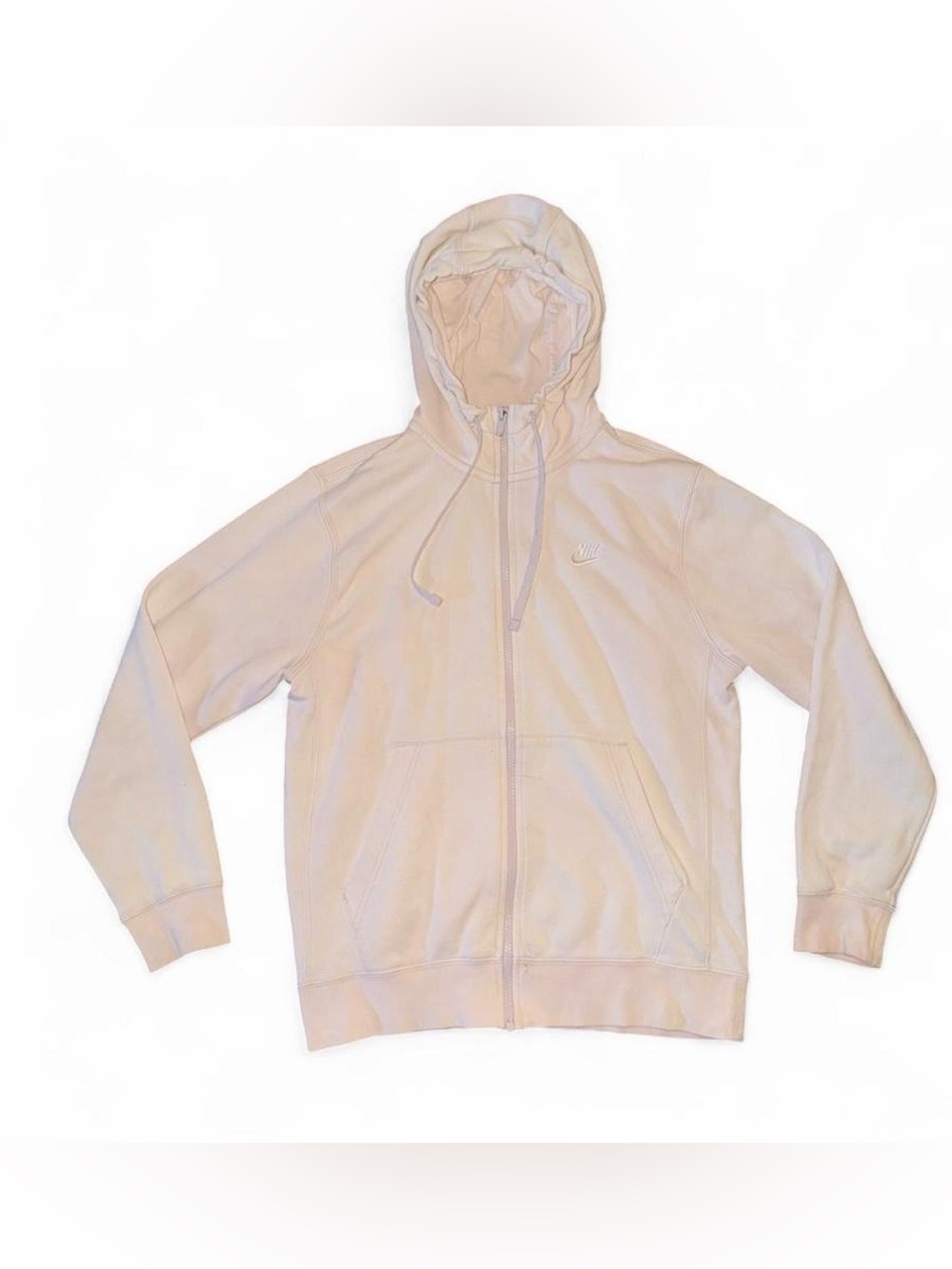 Nike Cream Zip Up Hoodie with Cream Logo Tag